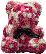Red Rose Bear LG 40Cm Bear of Roses Artificial Flower Rose Teddy Bear for Women
