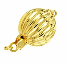 Genuine 14K or 18K Yellow Gold For Bead Necklace Bracelet Lantern Clasp 6 - 12mm