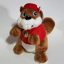Bucees Beaver Plush Mascot Sitting 11" Hat Shirt Stuffed Animal Toy 