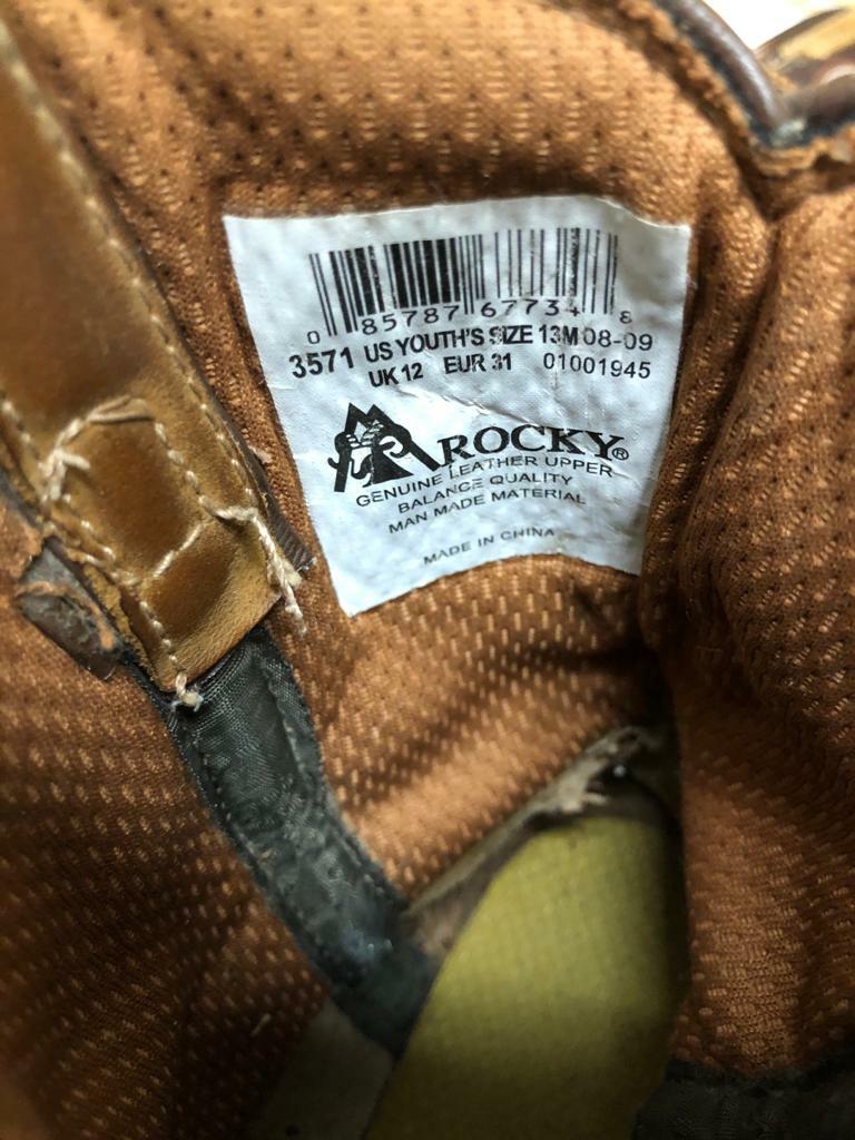 Rocky Youth Branson Brown Leather Roper Western Round Toe