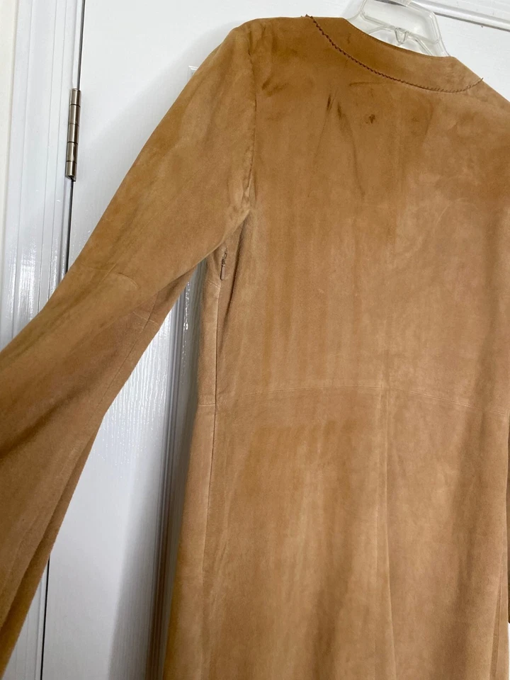 TORY BURCH Brown Tan Suede Genuine Leather Lace-Up Mini Western Cowgirl Dress 10 - Image 4 of 4