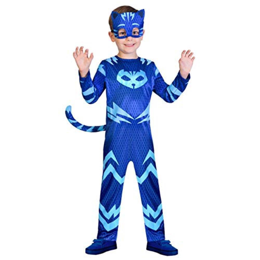 (TG. 5 anni) amscan- PJMASQUES Costume Pj Mask Cat Boy (5-6 Anni), Multicolore,