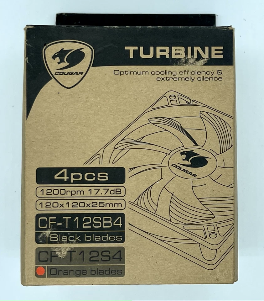 NEW Cougar Turbine CF-T12S4 Case Fan 1200rpm 3 Pin 120MM (4 pcs) - Image 4 of 4