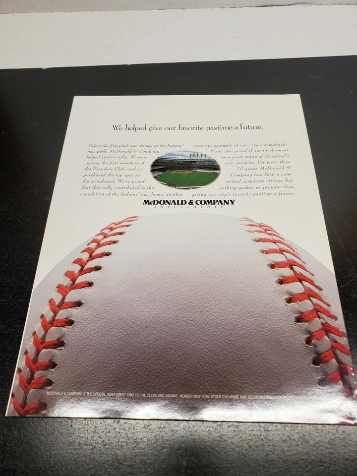 1994 Gameface Indians Scorebook Magazine - Opening Day vs Seattle Mariners - Ina - Image 2 of 4