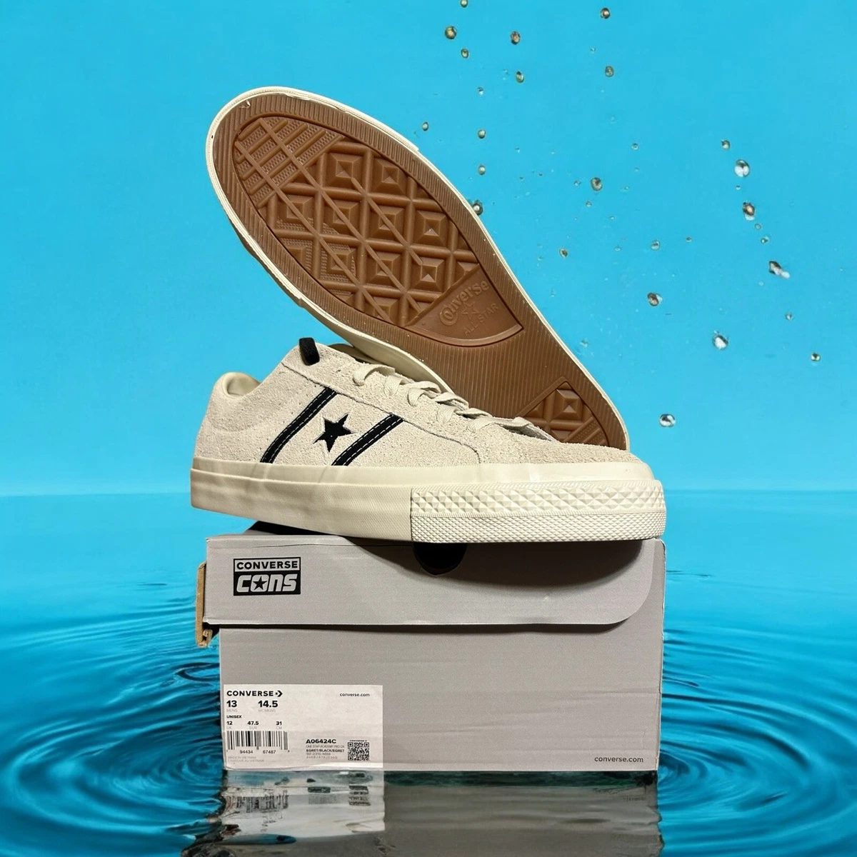 A-3 Converse One Star Academy Pro Suede Black Egret for Sale