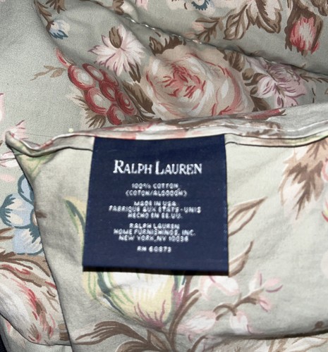 RALPH LAUREN Vintage CHARLOTTE Sage Green Floral COMFORTER King - Picture 7 of 11