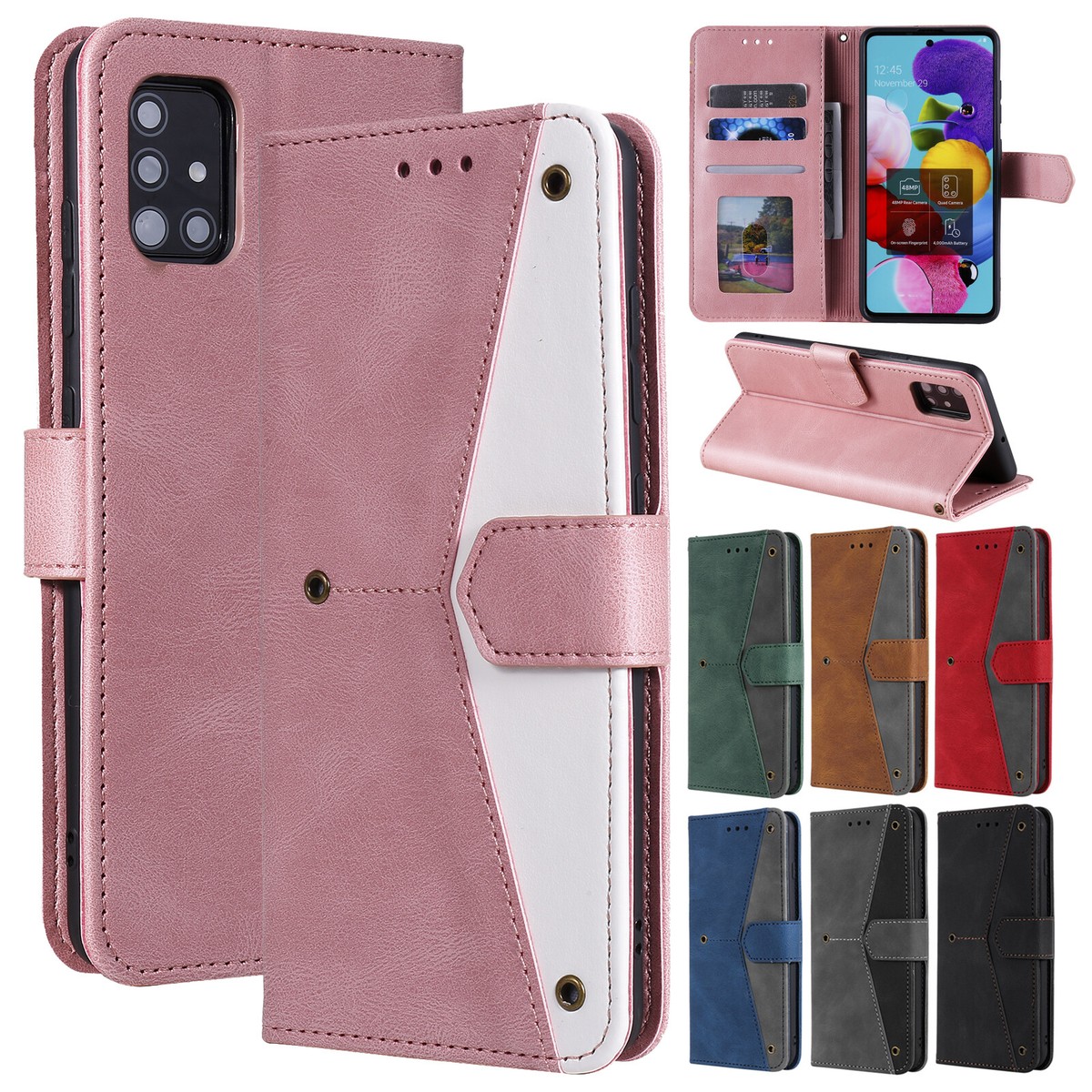 For Samsung Galaxy A21s/A51/A71 5G/A01 Leather Card Wallet Flip