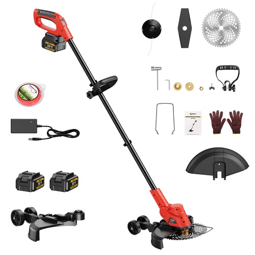 Akku Rasentrimmer mit 2 Akku 1000W Freischneider Elektrischer Motorsense Trimmer - Bild 10 von 10