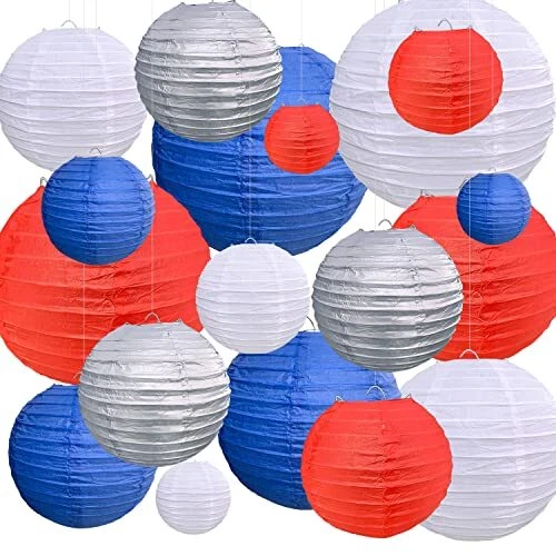 Red and white paper lanterns deals