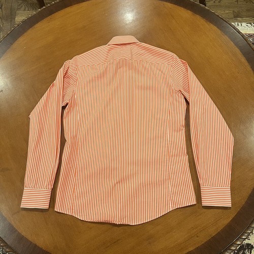 Thomas Pink Men’s Long-Sleeve Dress Shirt Orange Stripe 14.5/37cm - Picture 4 of 17