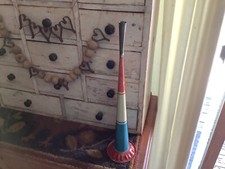 Vintage Red, White, and Blue Tin Parade Horn Marked A&B Made in USA 16 1/2 Vintage Red, White, and Blue Tin Parade Horn Marked A&B Made in USA 16 1/2