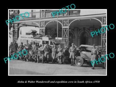 8x6 HISTORIC PHOTO OF ALOHA WANDERWELL & WORLD TOUR CREW SOUTH AFRICA 1930