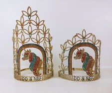 2x UNICORN Rhinestone Crystal Tiara Crown Beauty Pageant Fashion Queen Princess 