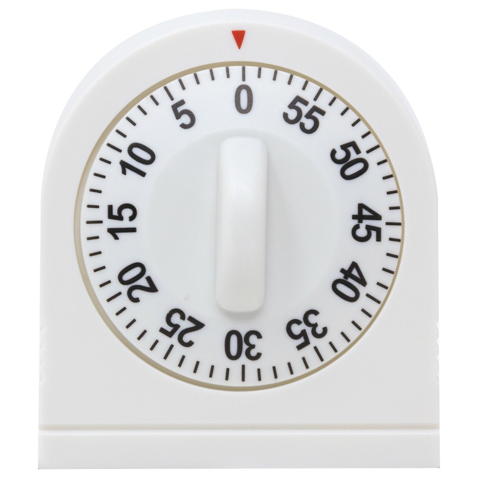 Mainstays MECHANICAL KITCHEN TIMER White 160 MINUTES EasytoRead