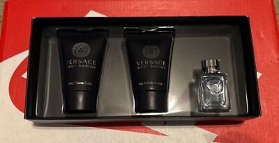 VERSACE POUR HOMME EAU DE TOILETTE 0.17 OZ. + 0.8 SHAMPOO + 0.8 OZ AFTER SHAVE