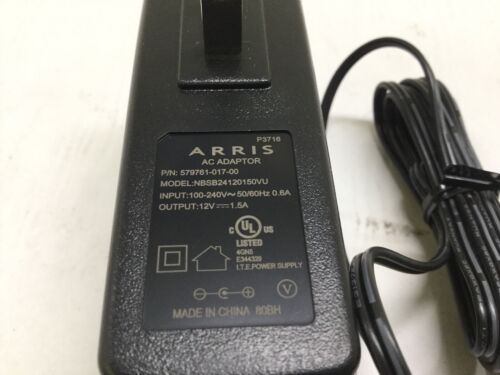 (80) - 12V 1.5A AC Adapter 100-240V Arris Motorola 579761-017-00 Power Supply - 第 3/4 張圖片