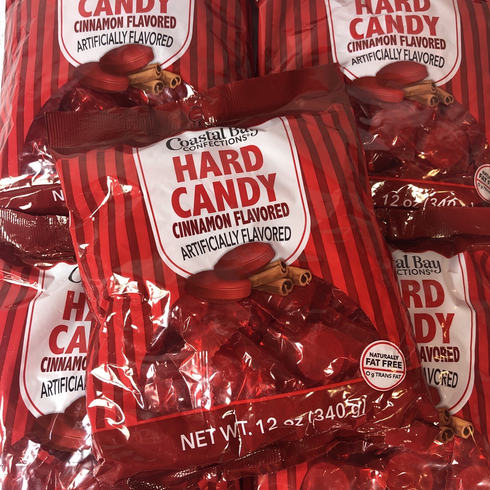 *Lot of 5 * Coastal Bay Confections Cinnamon Hard Candy 12 oz Bags Free