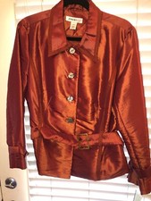 Nwt Jones & Co. Orange Rust Surrey Jacket Sz 14p Free Shipping
