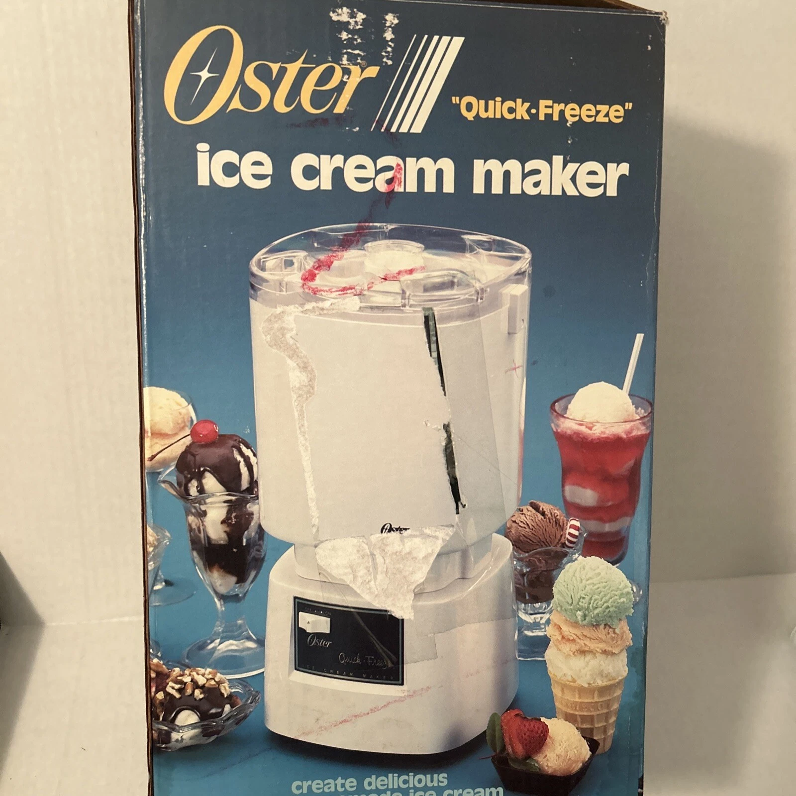OSTER HOMEMADE QUICK FREEZE ICE CREAM MAKER YOGURT SUNDAE SHAKES 768-08
