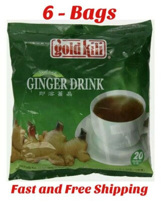 6 Packs Gold Kili INSTANT HONEY GINGER TEA DRINK ( 120 Sachets) GINGER TEA