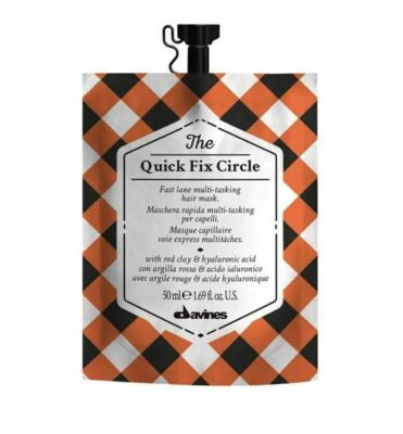 DAVINES THE QUICK FIX CIRCLE 50ml Mask Red Clay Hyaluronic Acid 1.6 oz .