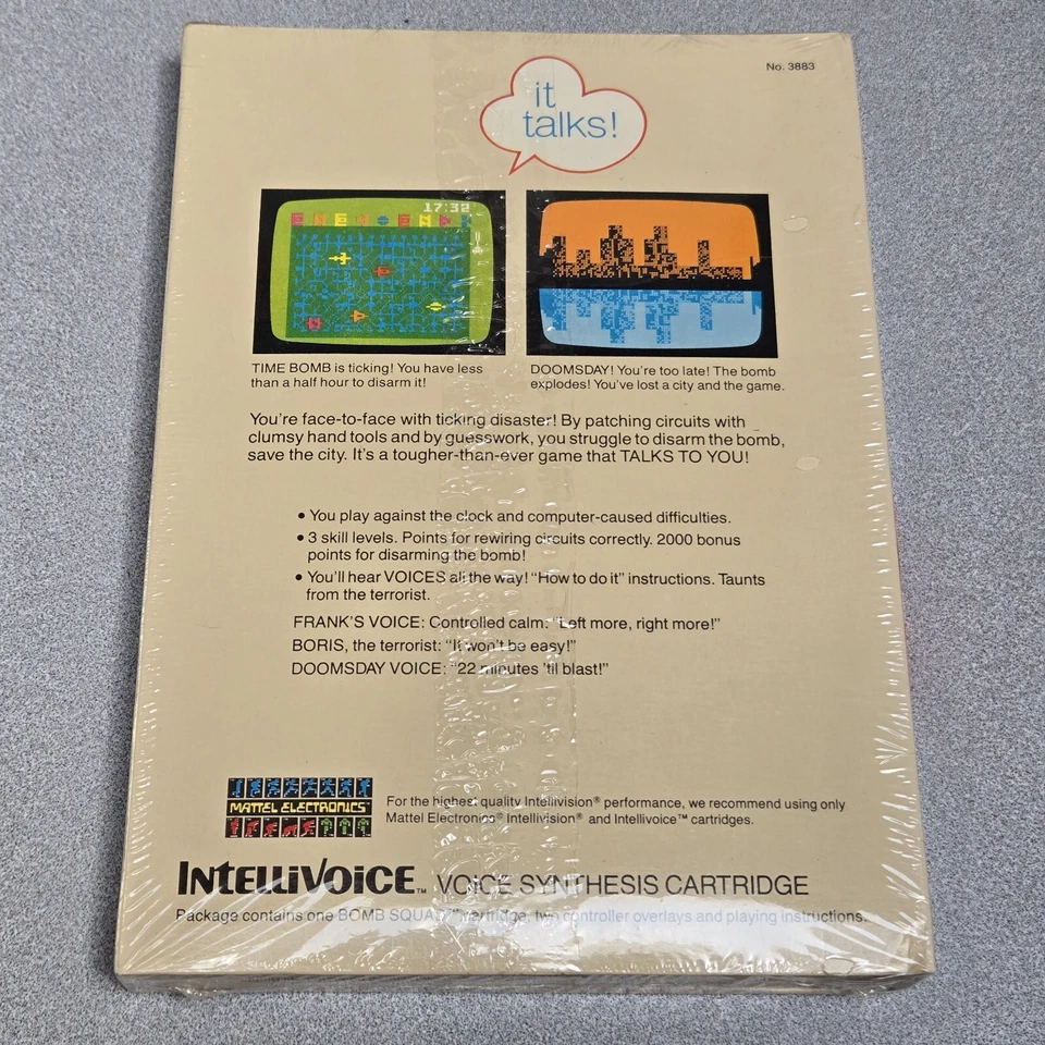 Sealed 1982 Intellivision Bomb Squad 3883 Mattel Game New Sealee Toys R Us Tag - Image 2 of 4