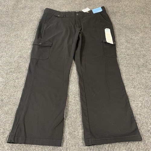 Lee Riders Pants Womens 20 W Black Straight Leg Cargo Pockets Comfort Slimming