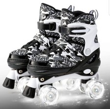 Kuxuan Skates Boys and Girls Camo Adjustable Roller Skates with Light up Whee...