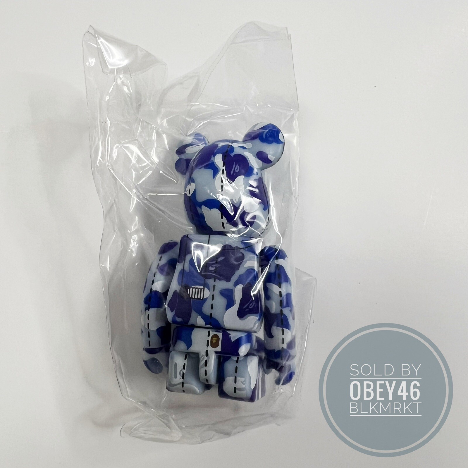 A BATHING APE 28TH ANNIVERSARY BE@RBRICK BAPE CAMO #4 100% BLUE Purple Bearbrick thumbnail 4