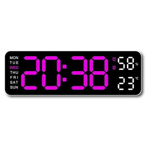 Digital LED Large Display Wall Alarm Clock With Calendar Temperature Date Clock - Picture 23 of 23