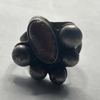 Vintage Glitter Gemstone Women’s Fashion Ring 925 Sterling Silver Sz 6.25