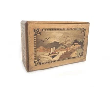 Japanese Marquetry Puzzle Secret Box Yosegi Retro 20th C. 1930s - 1950s Deco