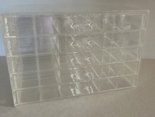 Acrylic Jewelry Box with 5 Drawers Clear Earring Storage Organizer Display Case