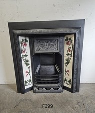 Antique Victorian Cast Iron Tiled Fireplace  - Fully Restored-UK Delivery (F399)