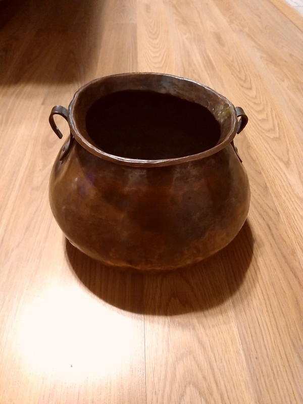 Vintage Hand Pounded Copper Pot Very Heavy