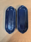 2 HLC Fiesta Fiestaware Corn On Cob Dish Relish Tray Cobalt Blue Retired