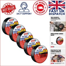 Self-Adhesive Insulating Tape - 5-Pack, 10m x 15mm, Heat-Resistant & Flame-Proof