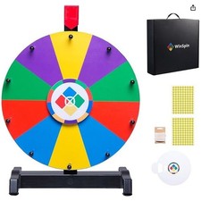Spinning Prize Wheel, 12 inch with 10 Slots and Tabletop Stand, Write On TB-12