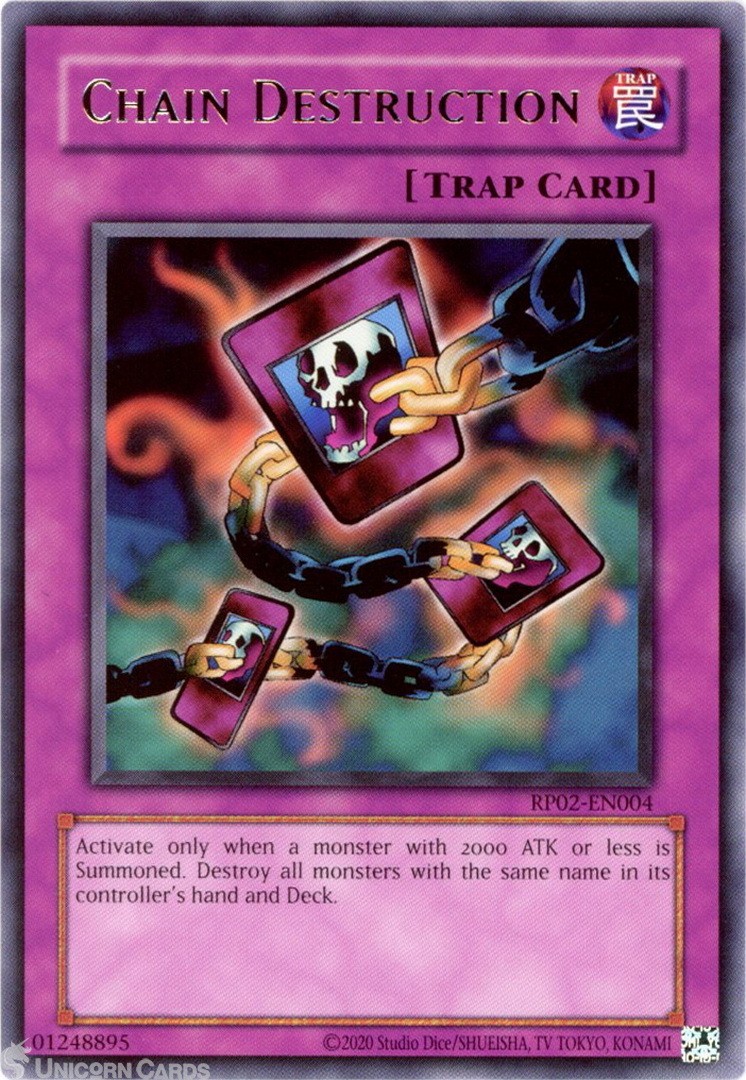RP02-EN004 Chain Destruction : Rare UNL Edition Mint YuGiOh Card