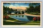 Bellefonte Pa-Pennsylvania Scenic Roadside Pond Titan Metal Plant Linen Postcard