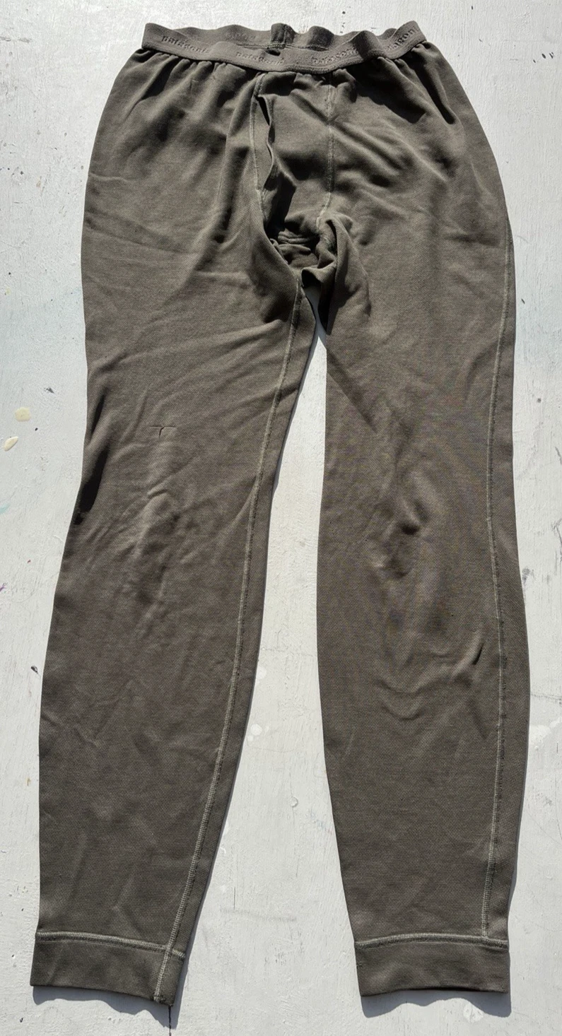 Men's Patagonia Pants Green Solid L Camp Hike Outdoor Layer Base Long John Gym