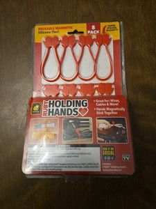 Ruby Holding Hands Ultra-Powerful Magnetic Silicone Zip Ties, AS-SEEN-ON-TV 8PK