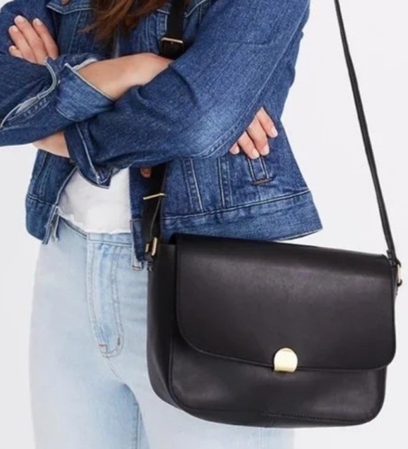 Madewell “The Abroad” Leather Shoulder Bag Flap Crossbody Purse