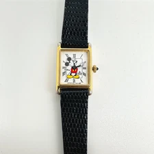 Vintage Mickey Mouse Lorus Women's Tank Style Watch V810-5000 [R0] Needs Battery
