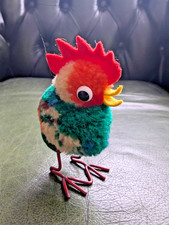 Steiff Rooster Wool Toy Vintage 60s Stuffed Animal Retro Plush Toy 50s J29