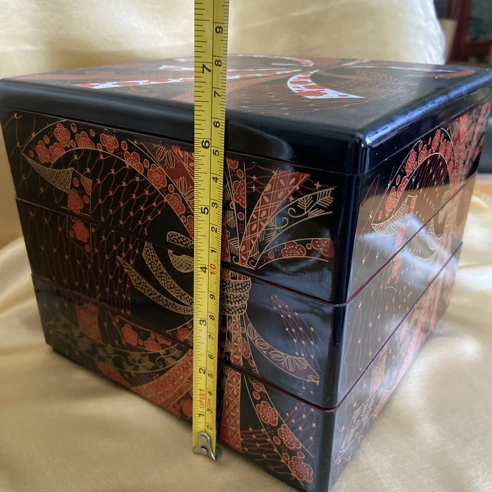 Jubako Bento Box Japanese Threetiered box lacquered antique