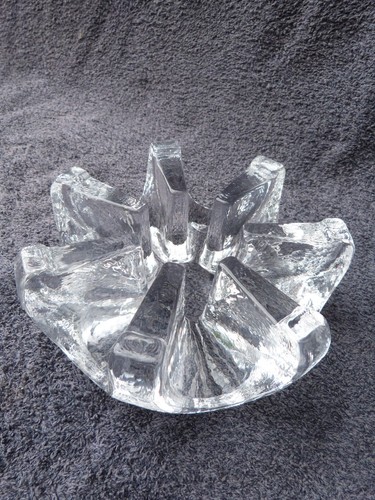 GEORG SHUETTE GLASS TEAPOT WARMER STAND TRIVET CANDLE HOLDER VINTAGE SOLID GLASS - Picture 11 of 11