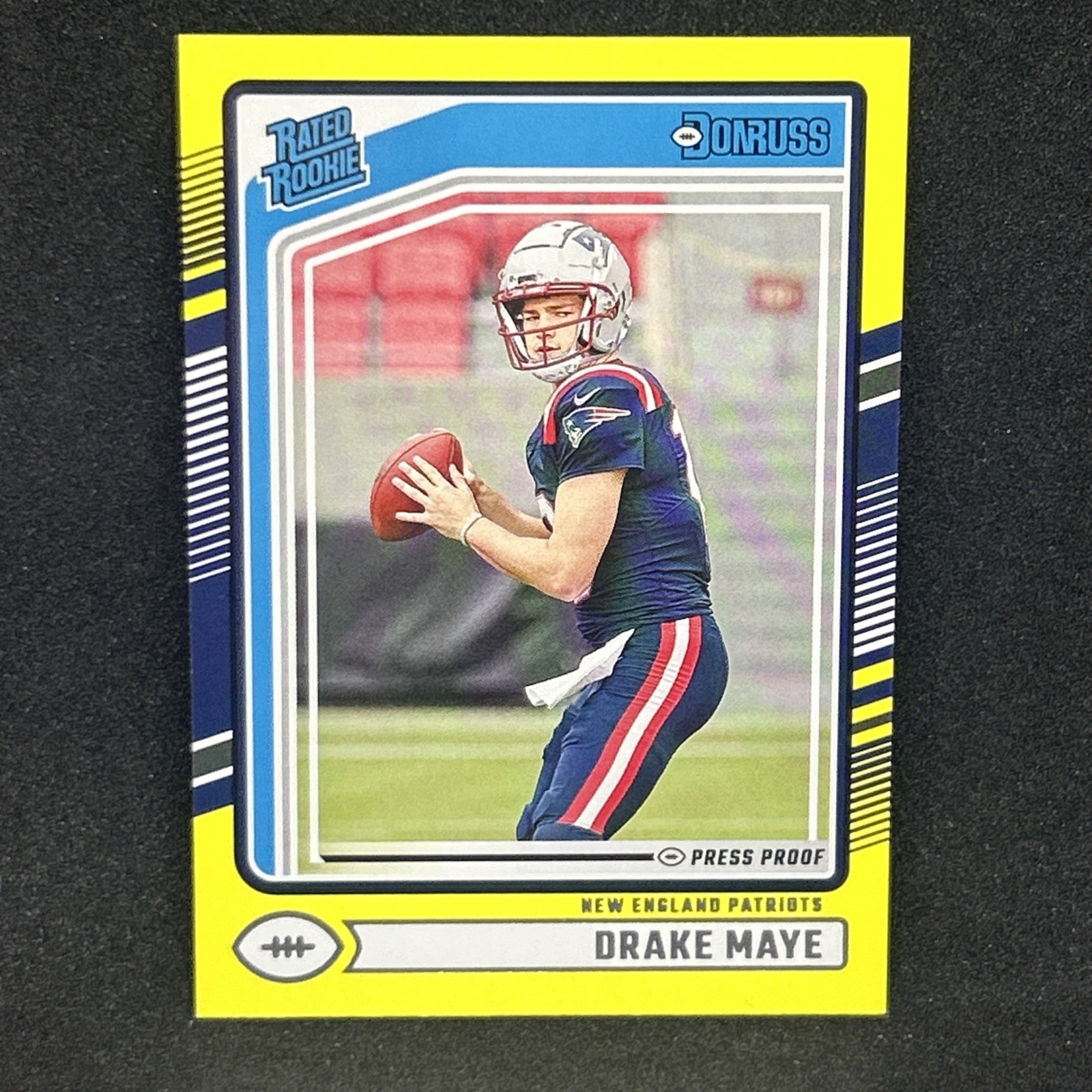 2024 Panini Donruss - Rated Rookie Drake Maye #379 Press Proof Yellow (RC)
