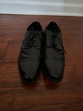 Black leather lace-up brogue Size 8.5 leatherloafers dressshoes brand new.