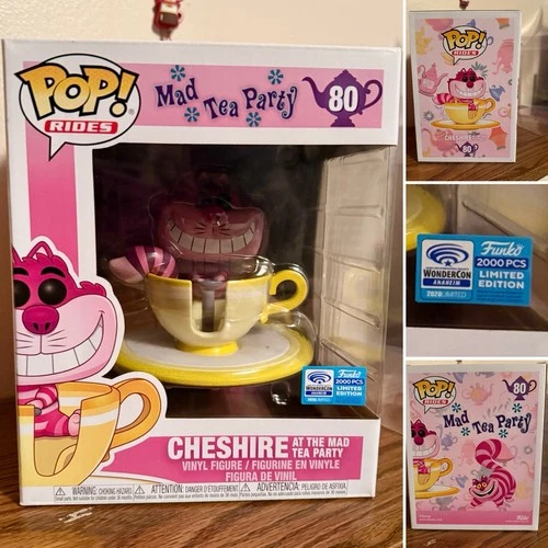 Funko POP Rides Disney Cheshire CAT @ Mad Tea Party #80 WonderCon FREE PROTECTOR